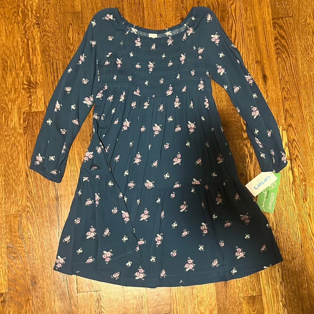 Carters Girls Dress 8 flower print NWT